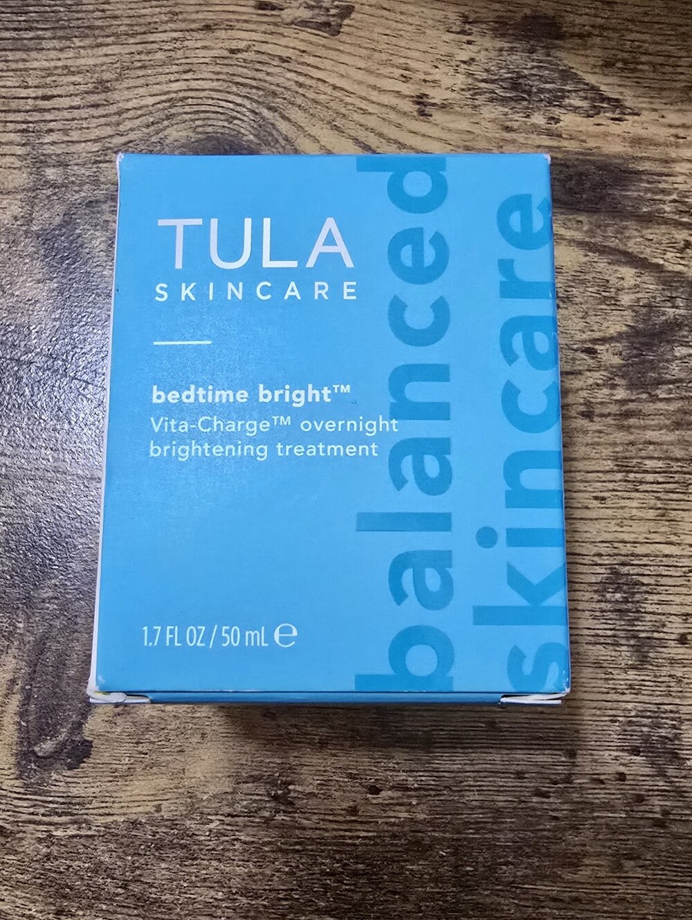 TULA Bedtime Bright Vita-Charge Overnight Brightening Treatment 1.7 oz New